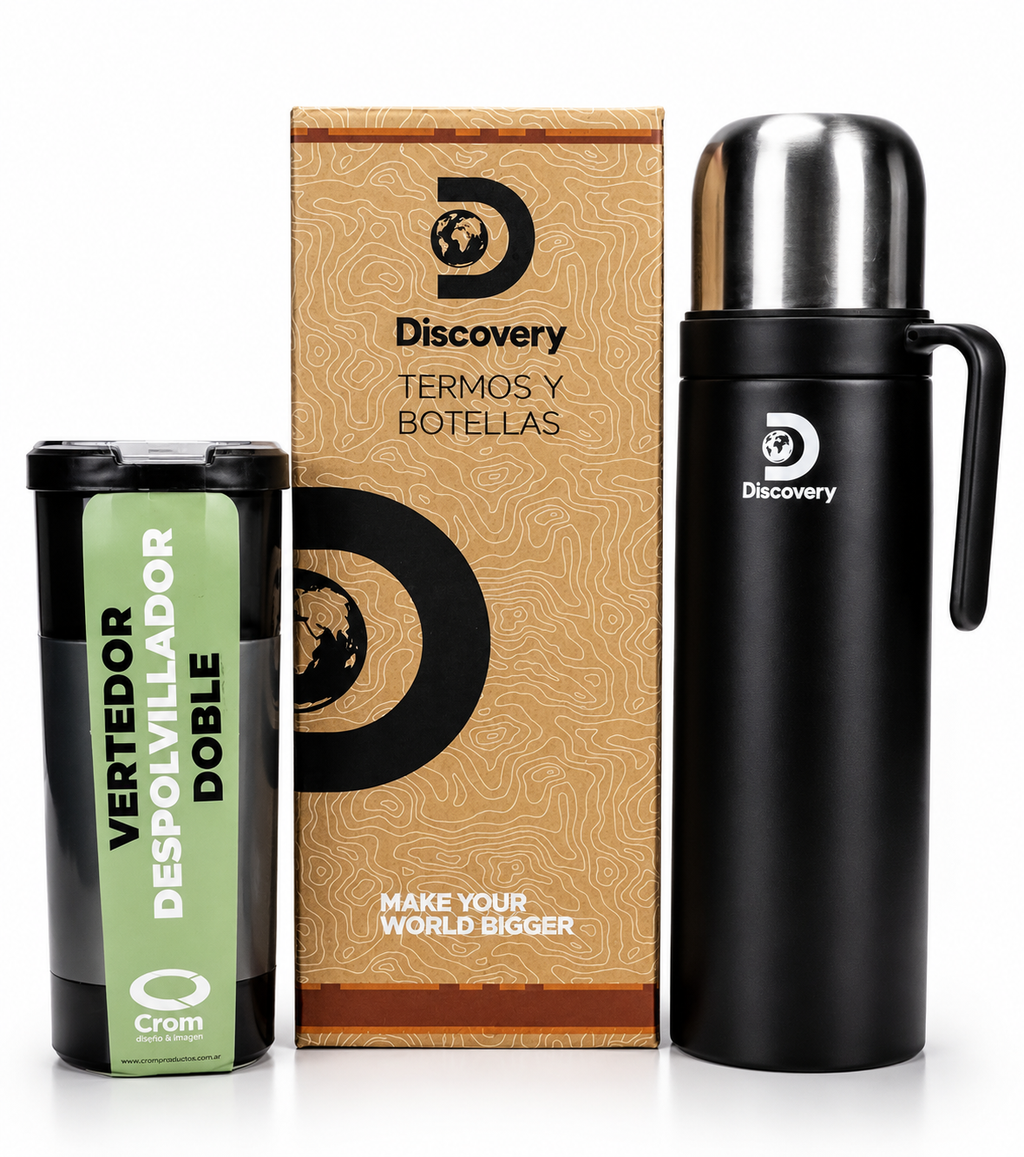 Termo Para Mate Y Cafe Discovery De Acero Inoxidable 1 Litro
